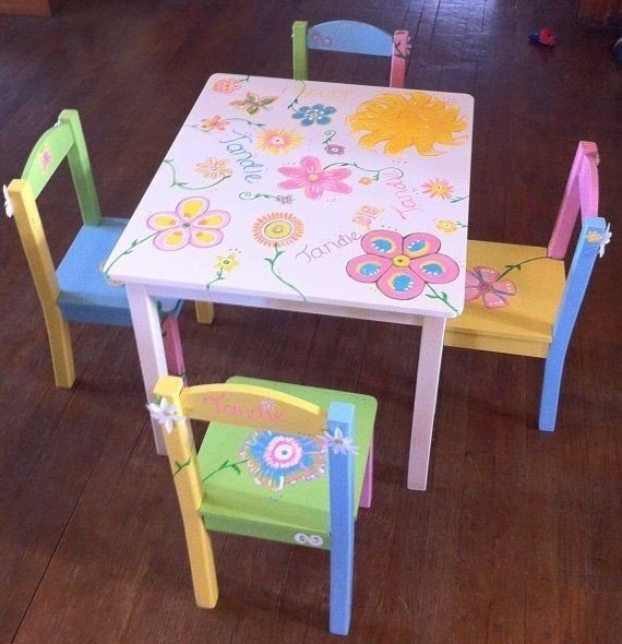 Childs hand painted table and chair set by pgtekidsfurniture 290