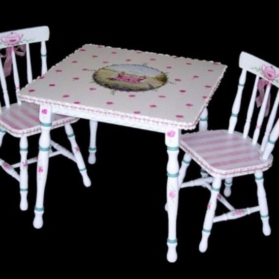 Custom made hand painted childrens table set