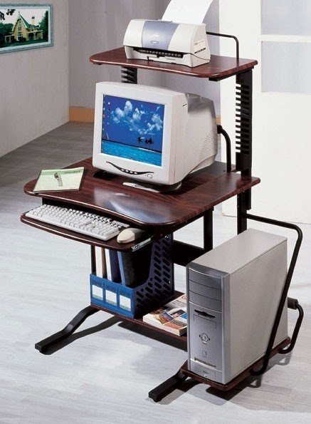 NEW Small Laptop Printer Cart Computer Table Stand Office Storage Desk Wooden 