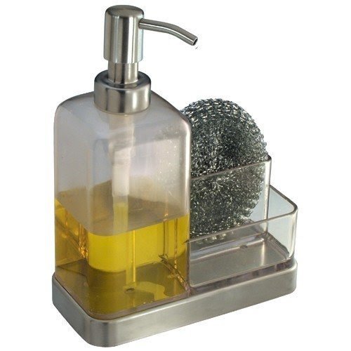 Kitchen Soap Dispenser Caddy Foter   Forma2 Liquid Soap Pump And Sponge Holder Made Of Clear Acrylic 