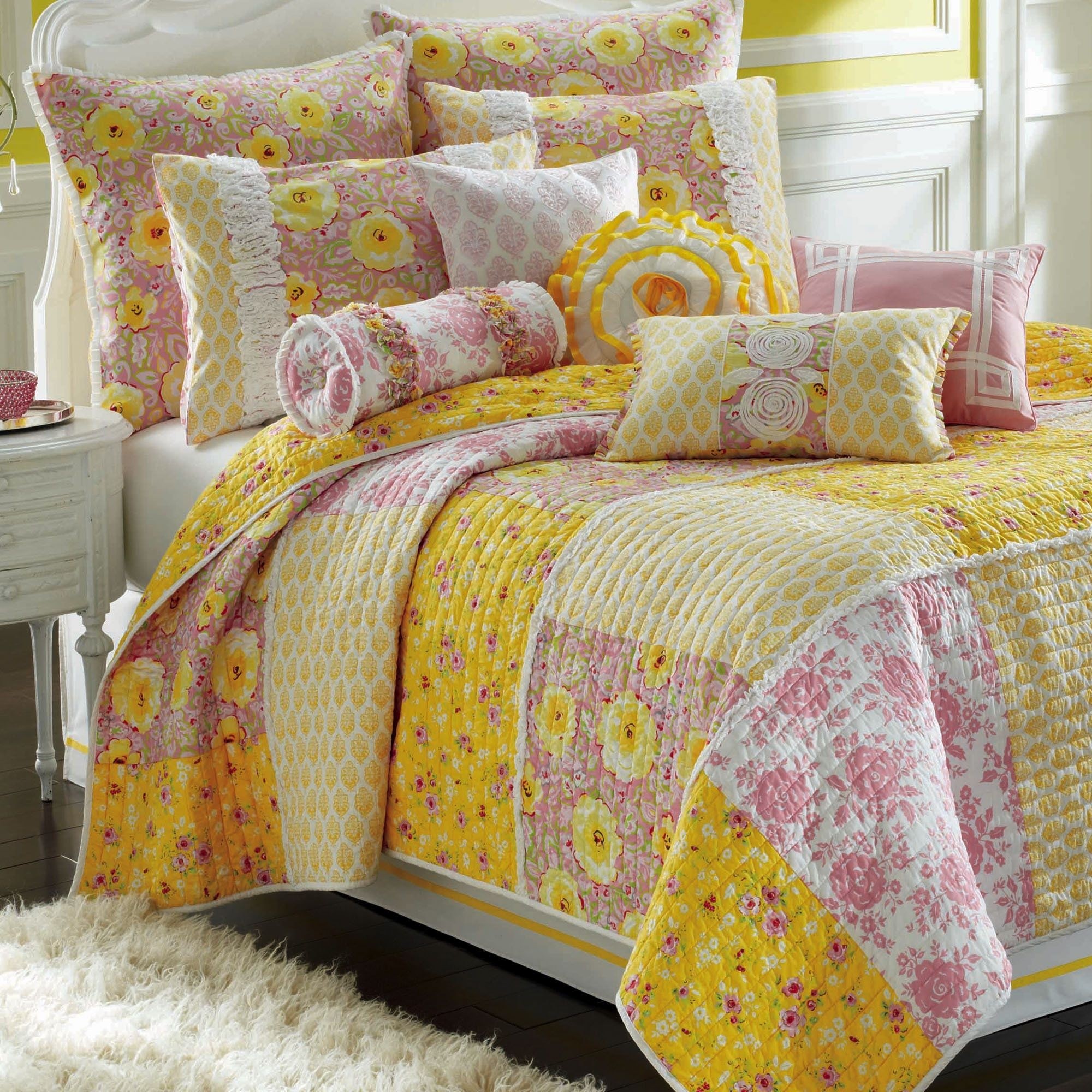 Home arianna cotton floral patchwork quilts by dena home