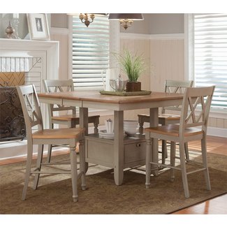 Mainstays 5 Piece Mission Counter Height Dining Set Walmart Com