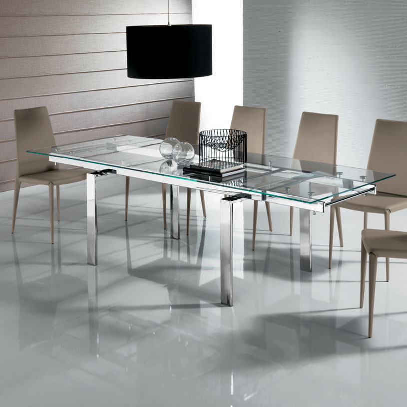Massimo extending glass dining table 160 240cm