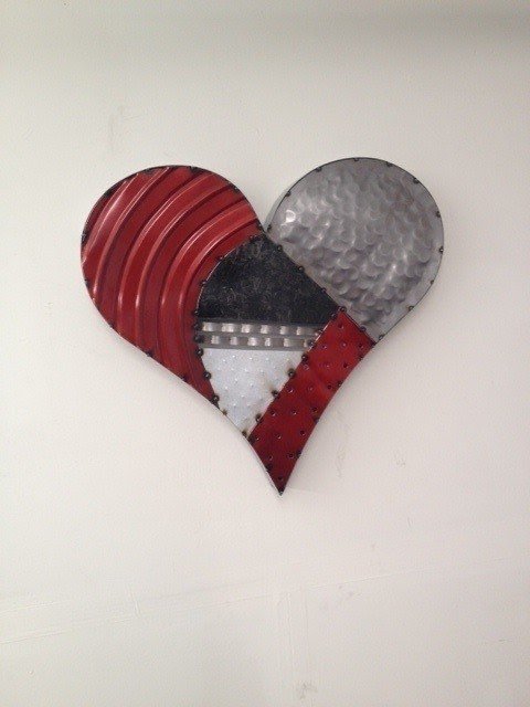 Metal heart wall art