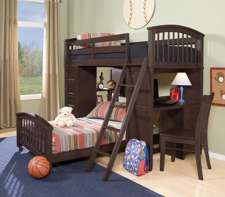 Student loft bed chocolate loft schoolhouse collection loft beds and