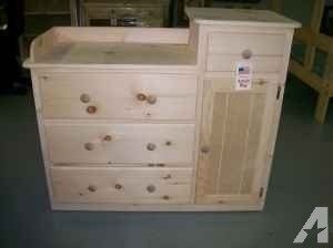 wooden changing table with drawers