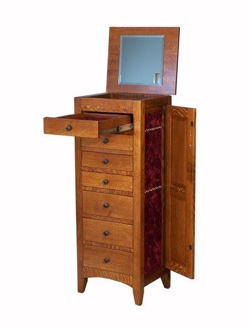 Amish large flush mission jewelry armoire