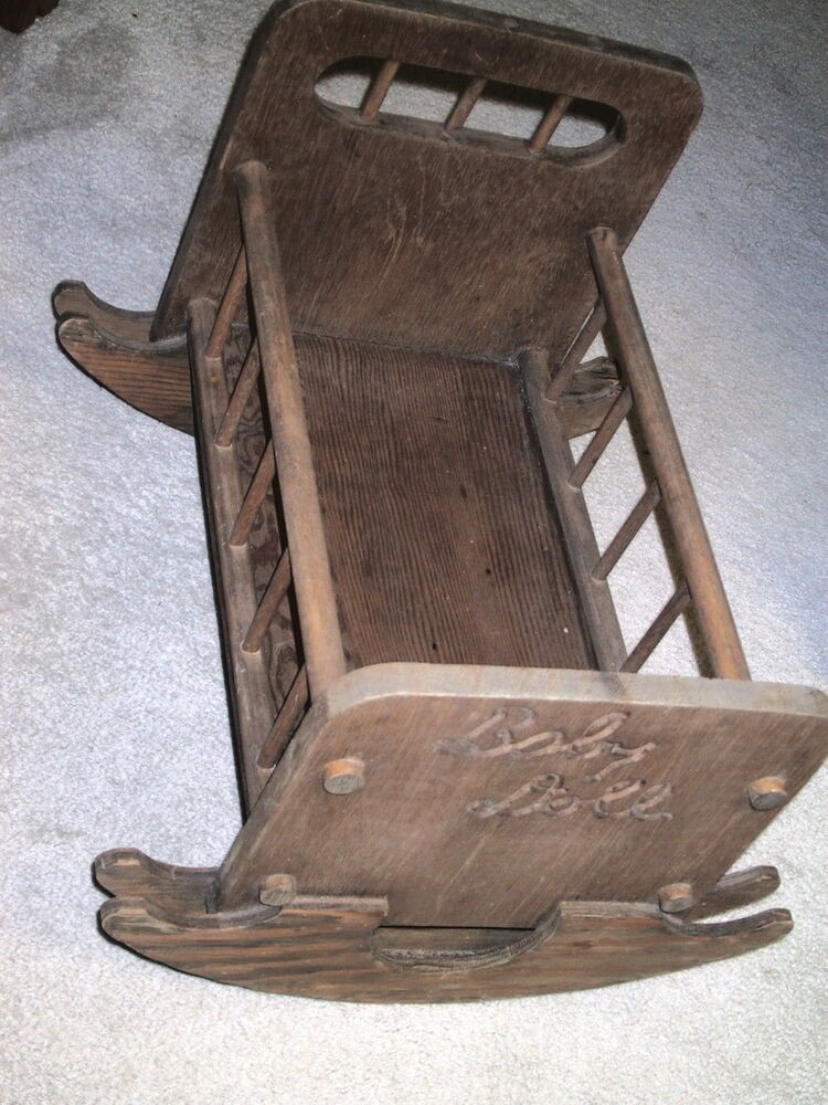 antique wooden rocking cradle