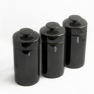 Home kitchen s p soho set of 3 black canisters