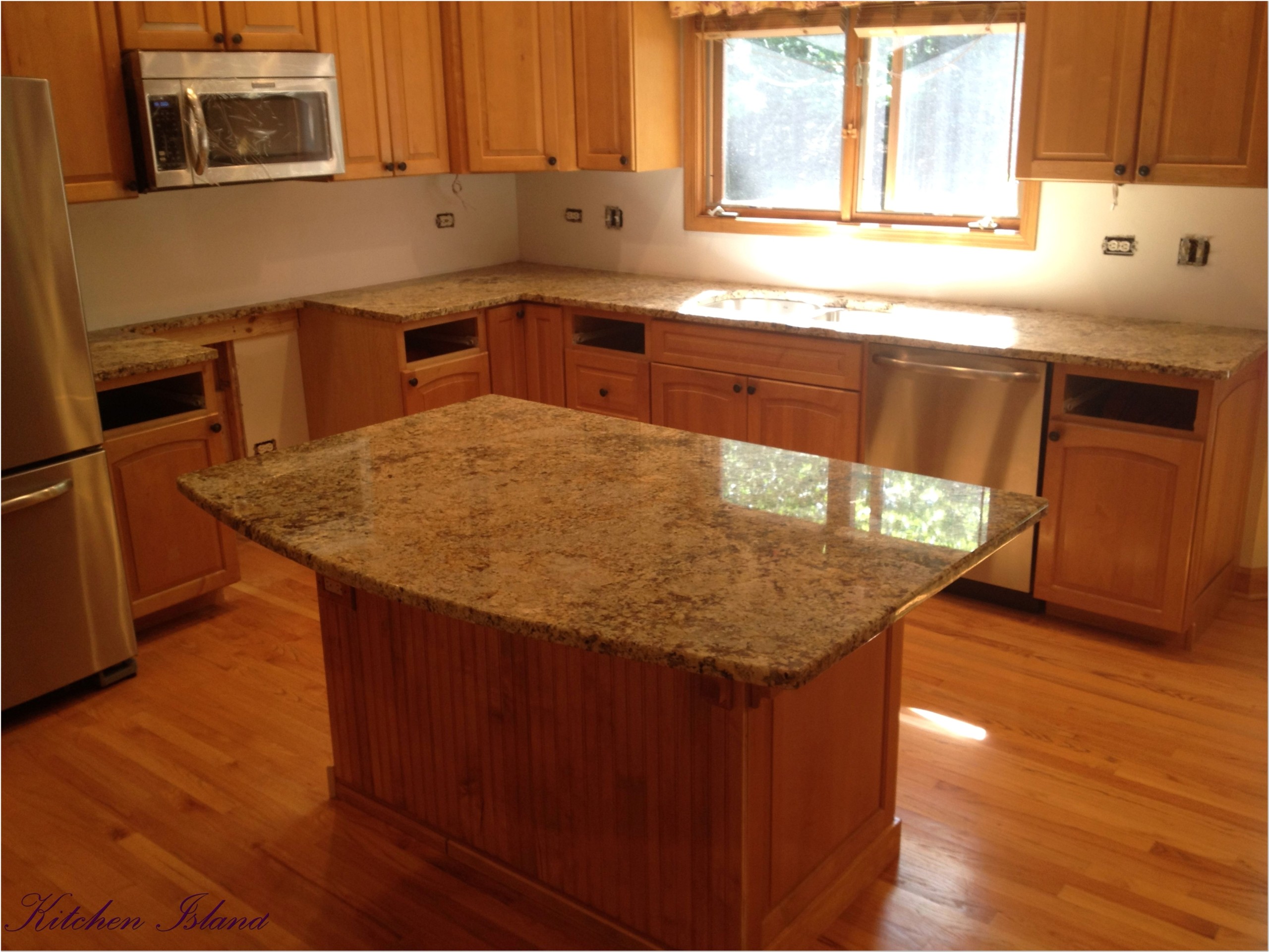 Kitchen island with granite countertop 3