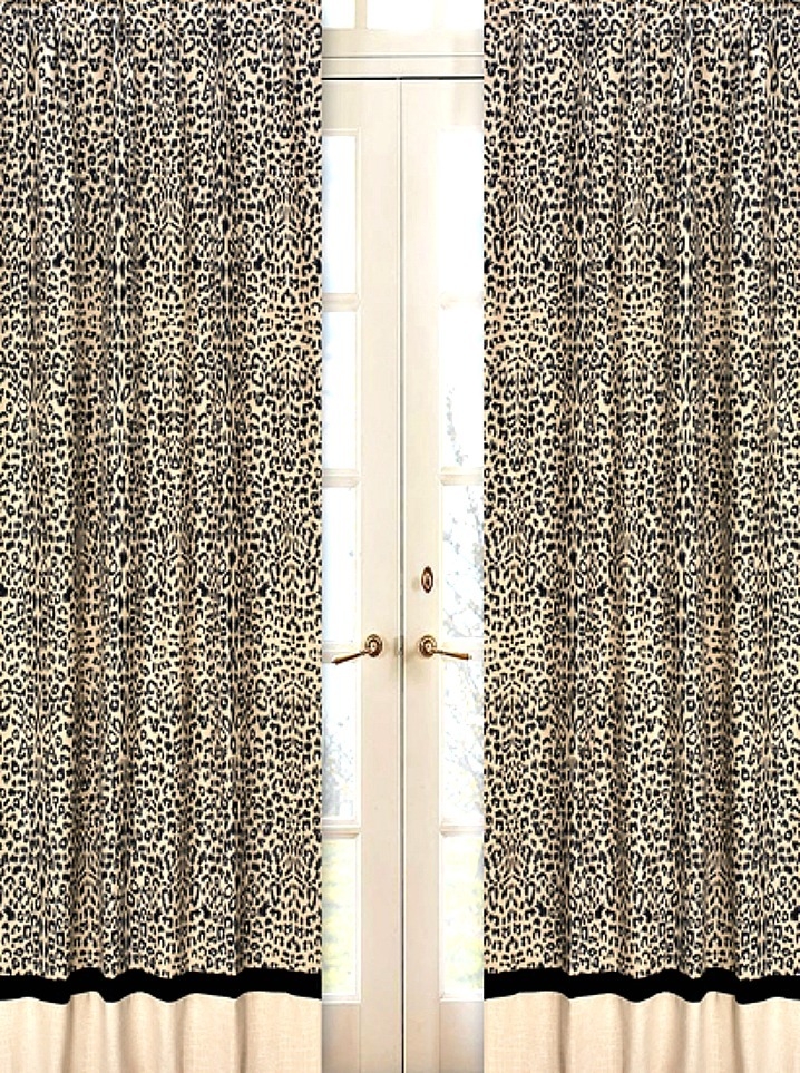 Animal safari animal print window panel curtains by sweet jojo