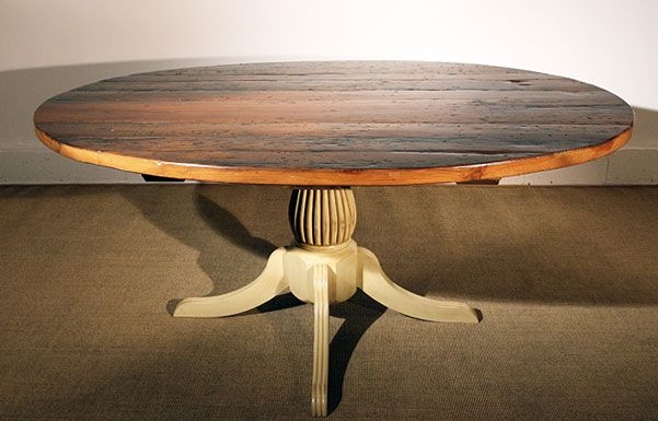 Barn wood oval dining table