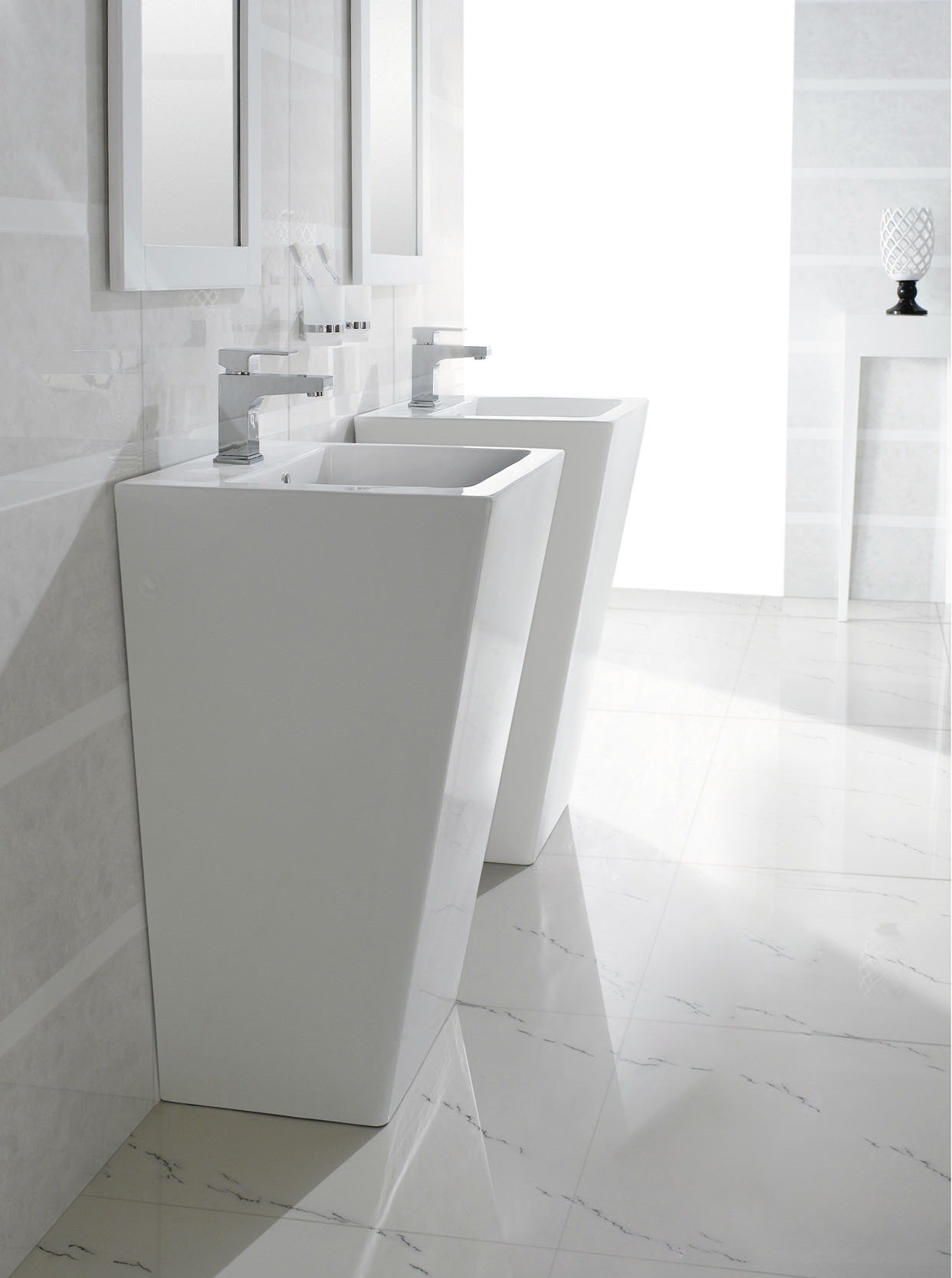Cabinets pedestal sinks bresica modern bathroom pedestal sink tweet