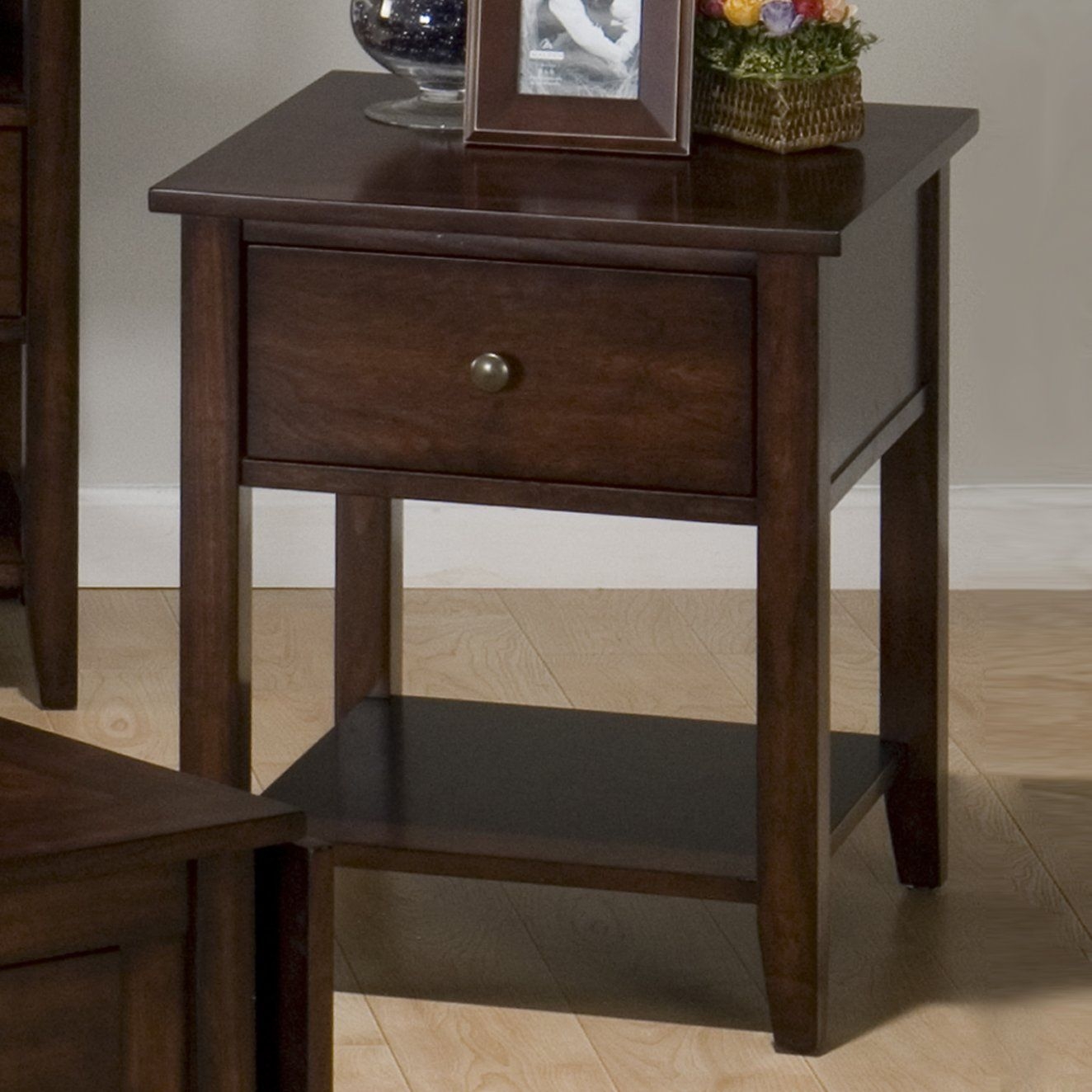 Cherry end table with drawer