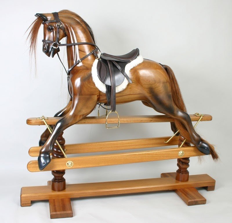 Chester polished wood rocking horse