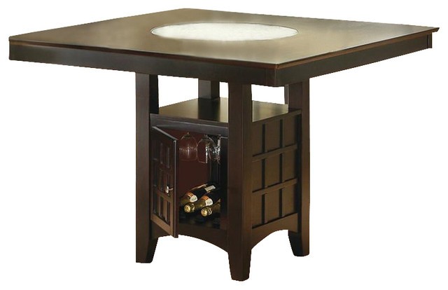 Coaster hyde counter height square dining table with storage base