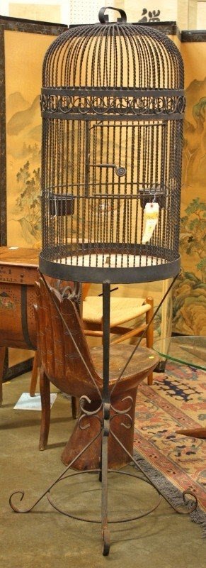 Decorative bird cage with stand