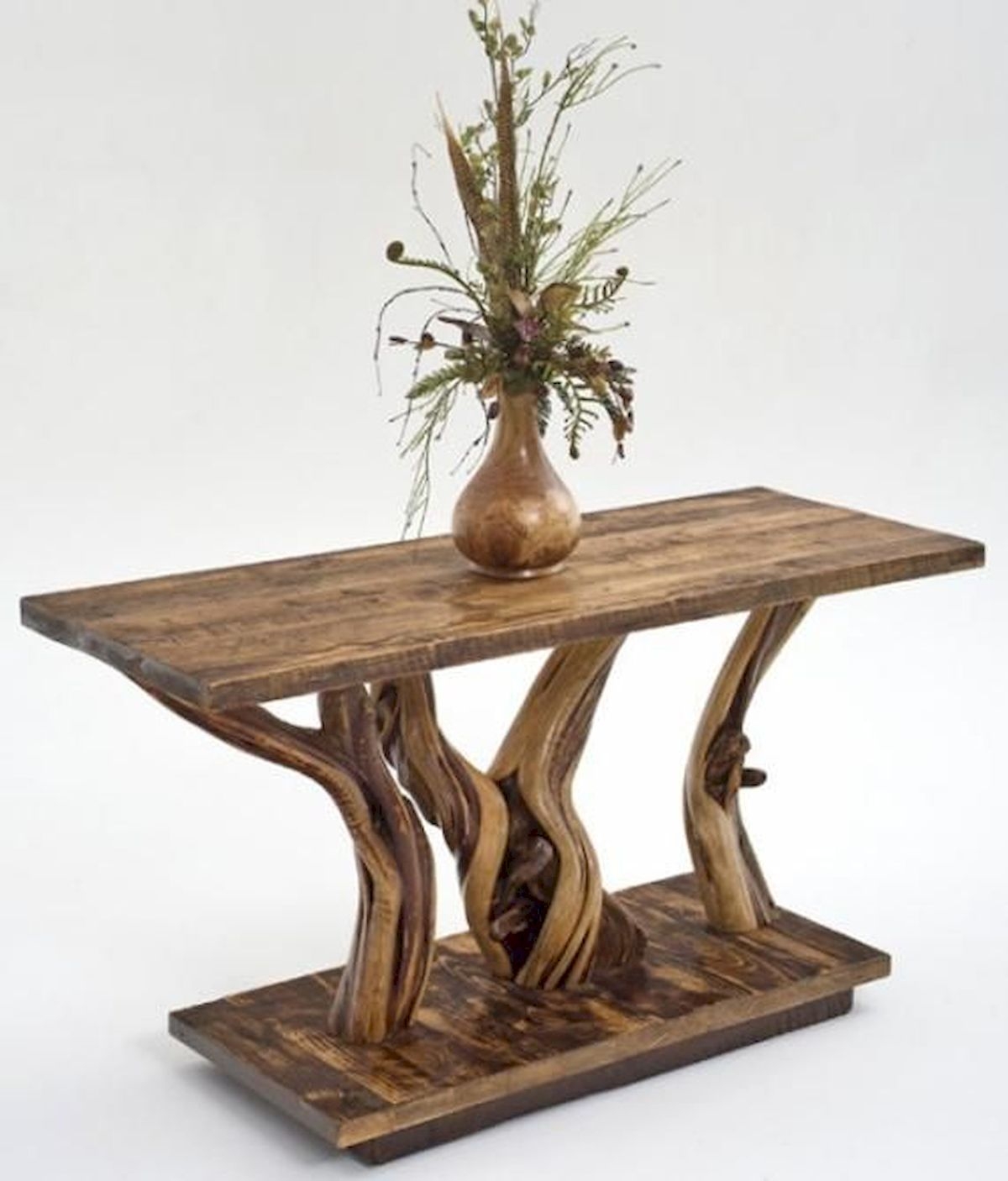 Driftwood console eclectic side tables and accent tables by
