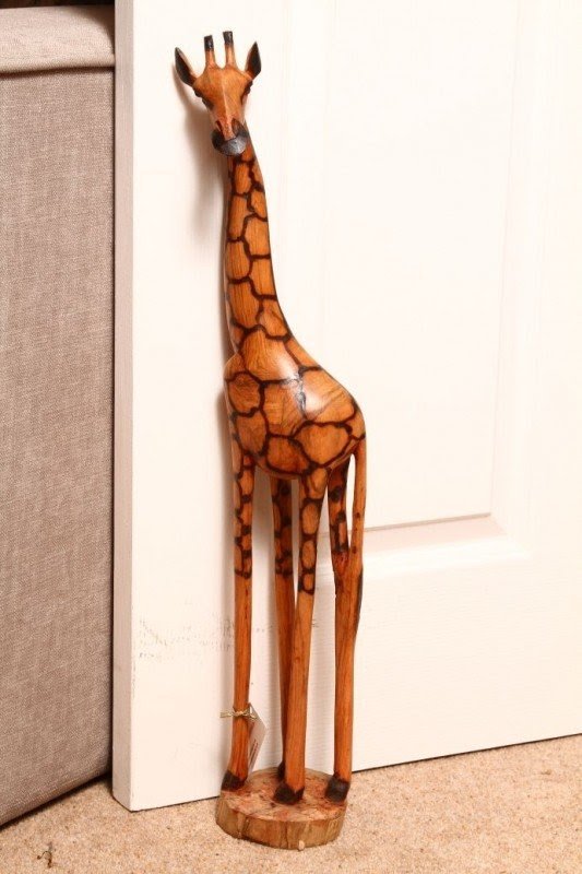 Hand carved giraffes south african wooden giraffe 130cm tall