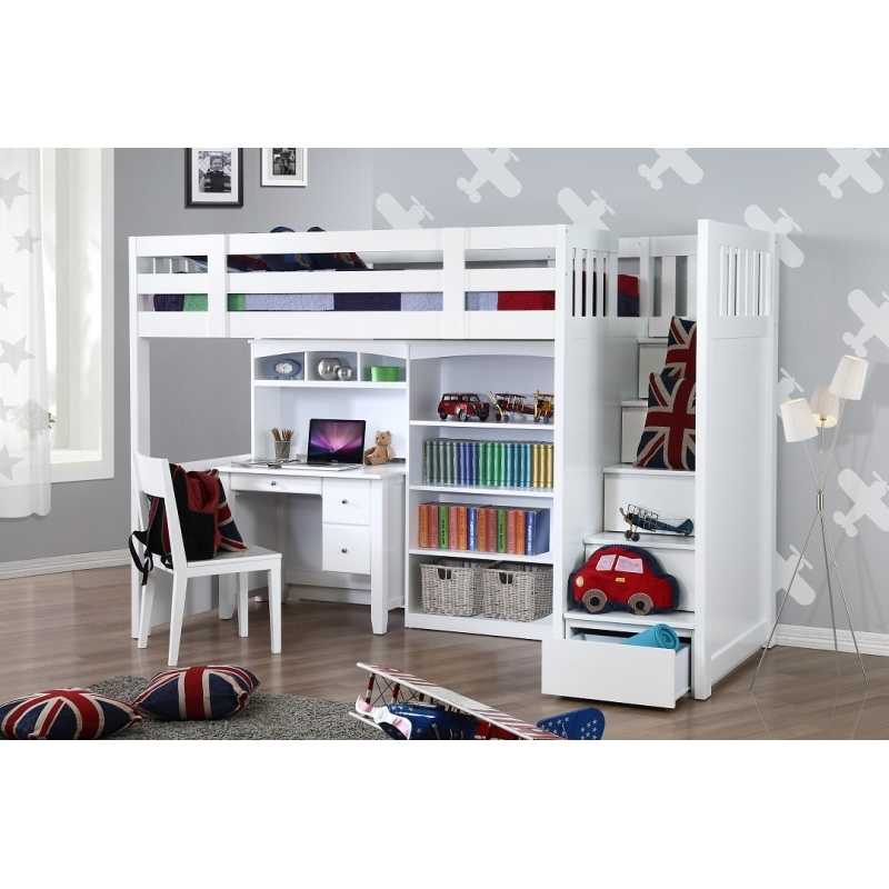 Home my design bunk bed k single w stair desk