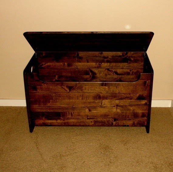 black wood toy chest