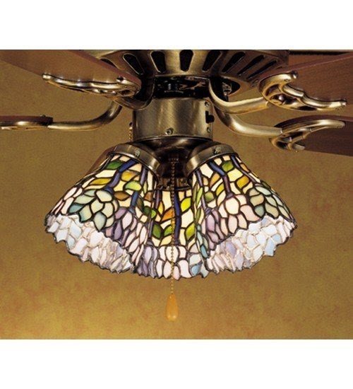 Inch w wisteria fanlite shade ceiling fixture set of 3
