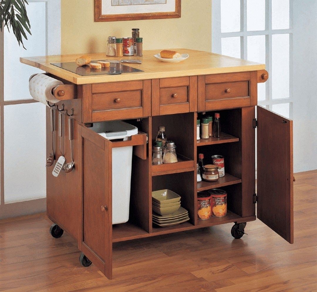 Kitchen Island With Built In Trash Can Kitchen Info