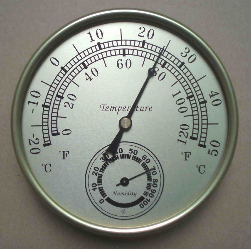 Large Wood Outdoor Thermometer 