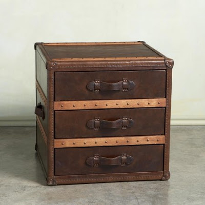 Leather trunk end table 1