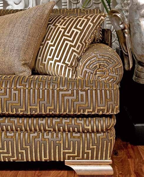 Modern interior trends 2012 in furniture upholstery fabrics greek key