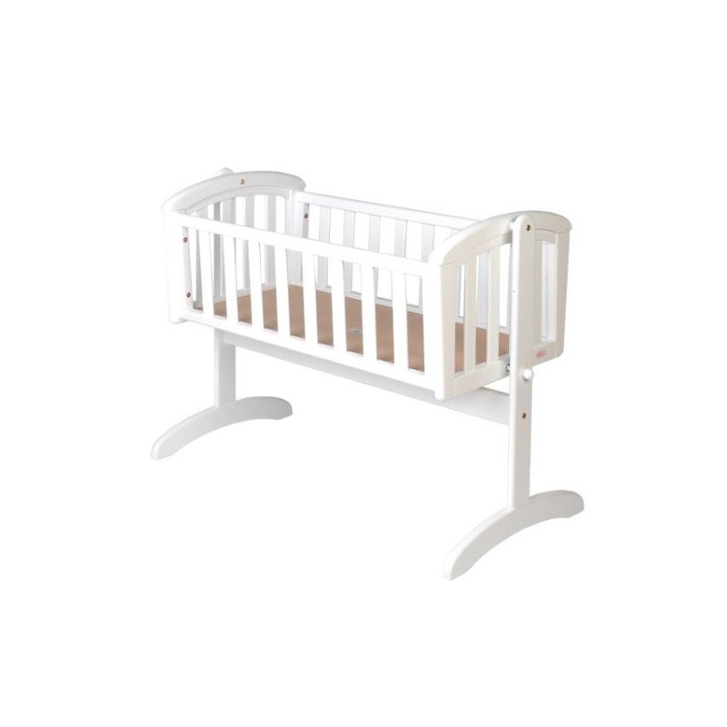 New nursery baby cradle bassinet wooden white mattress baby cot