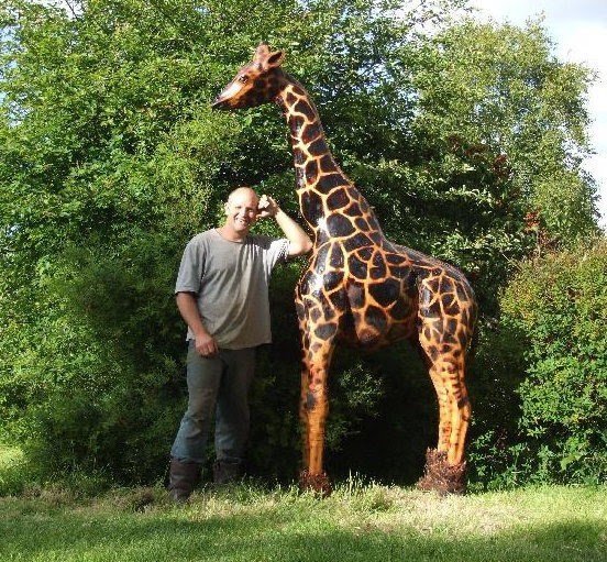 Tall wooden giraffe 2