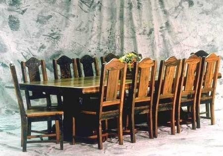 Teak with ribbok style chairs dining room tables return to