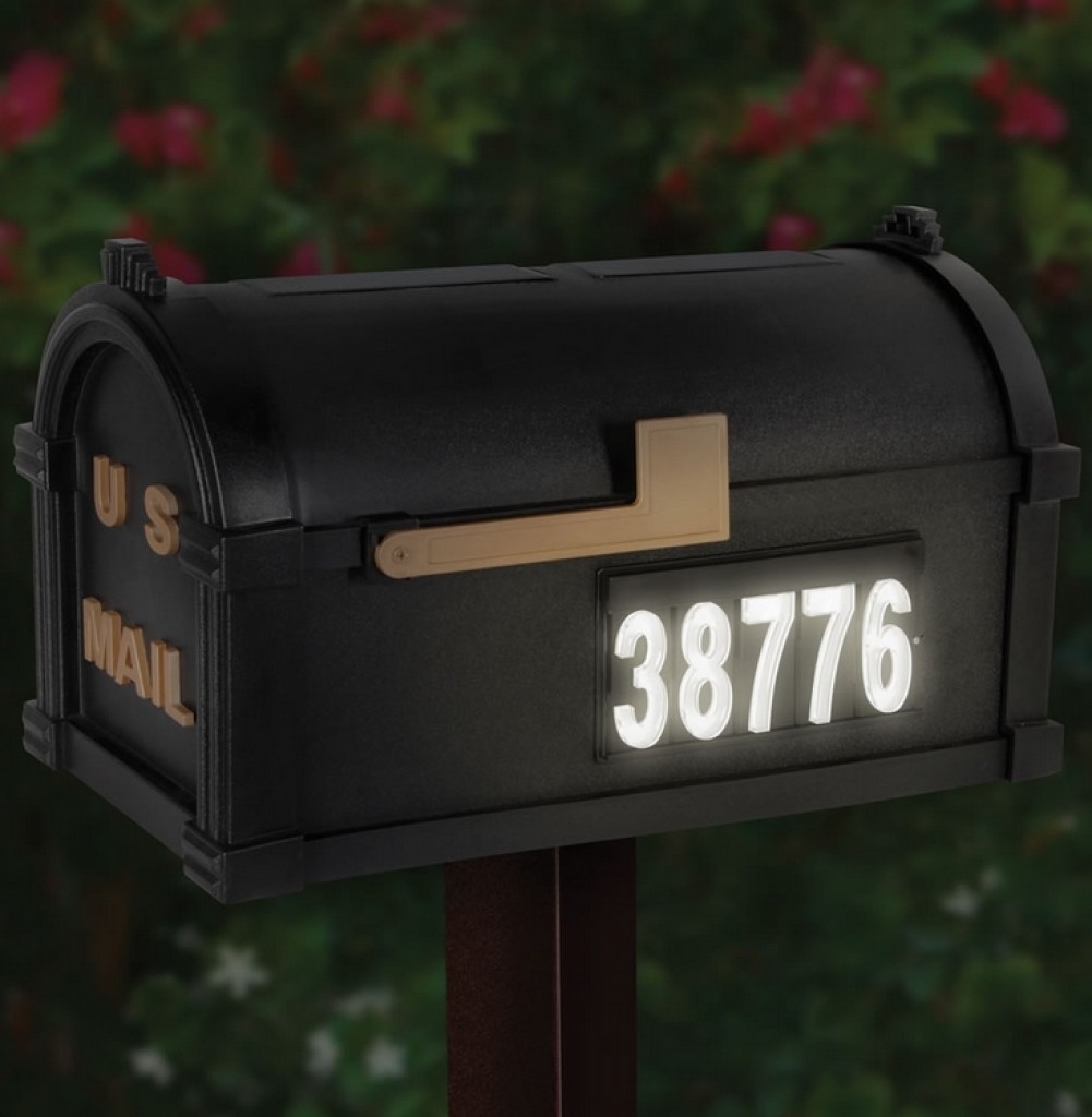 The solar illuminated address mailbox cool glowing illuminate made