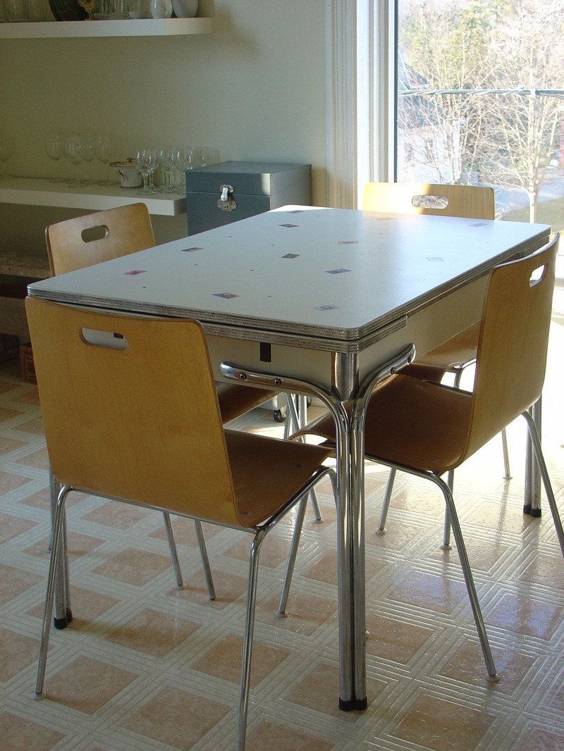 Vintage metal top kitchen table