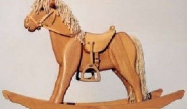 classic wooden rocking horse