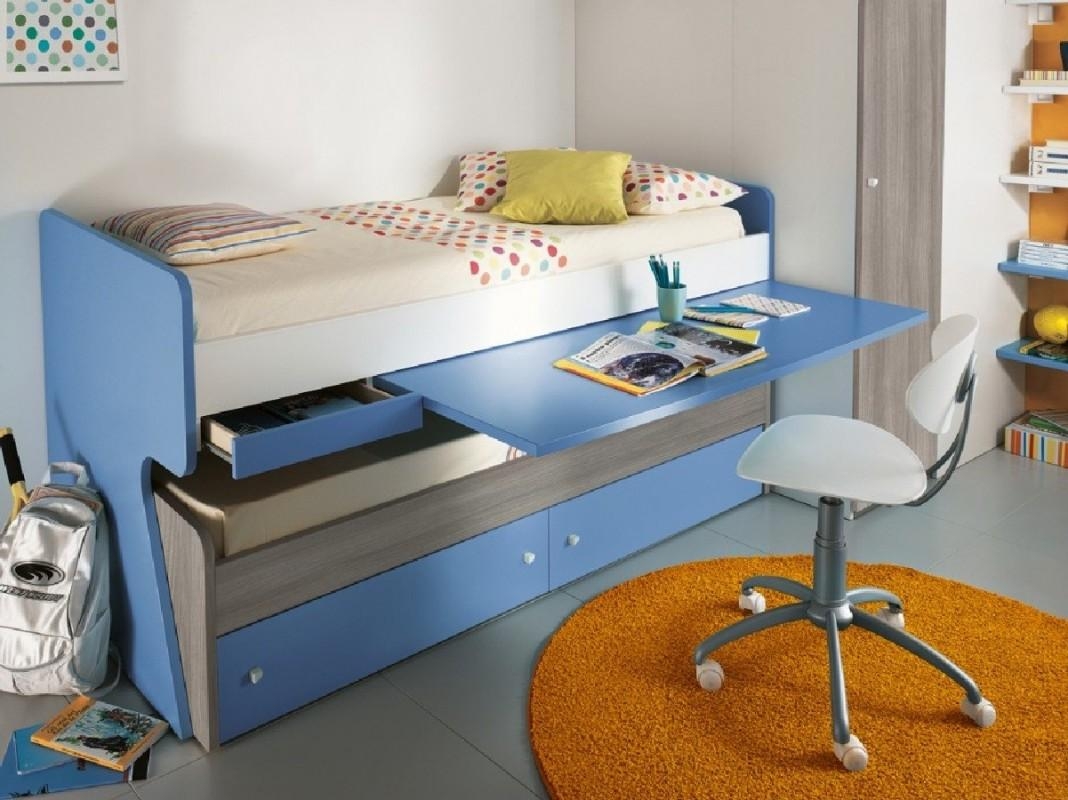 Desk with trundle bed for kids boys lavanda colombini
