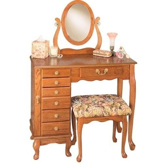 Oak Makeup Vanity - Foter