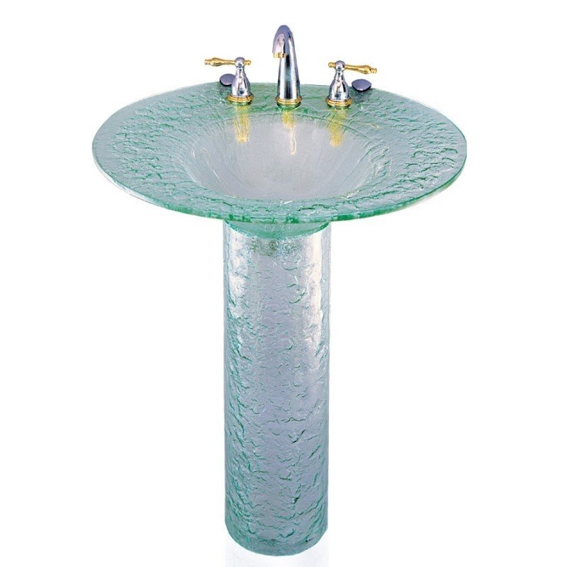 Zoom in contemporary bath design saturn clear complete pedestal sink