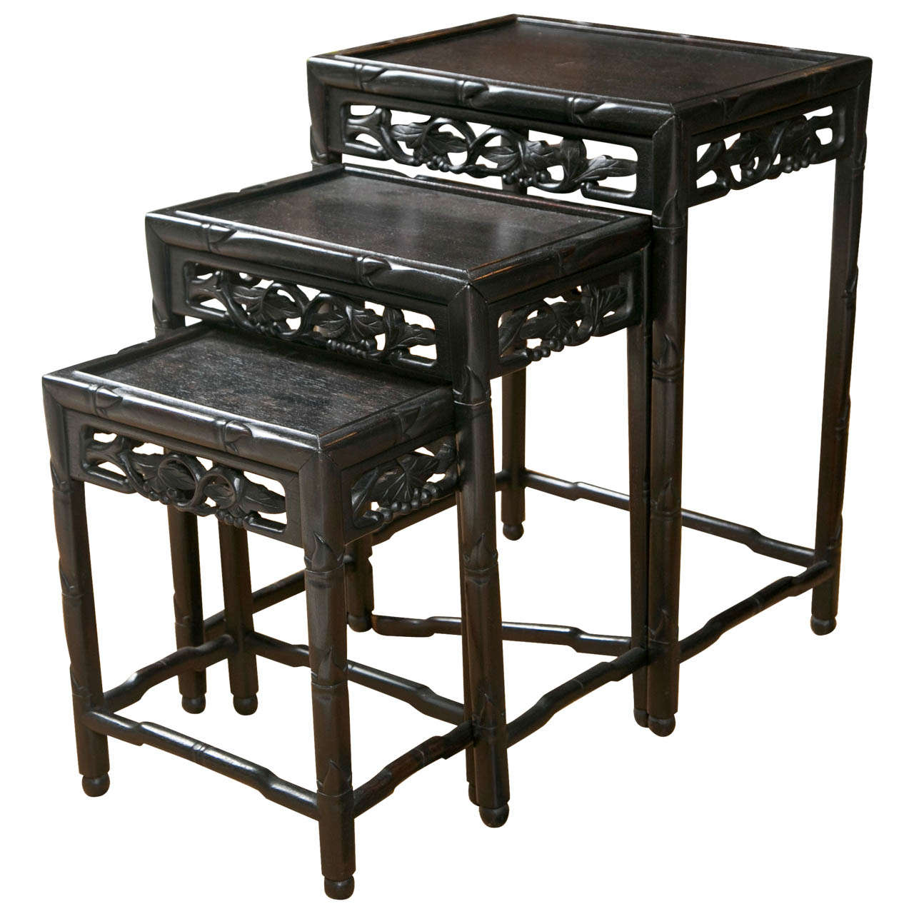 19th century chinese carved nesting tables