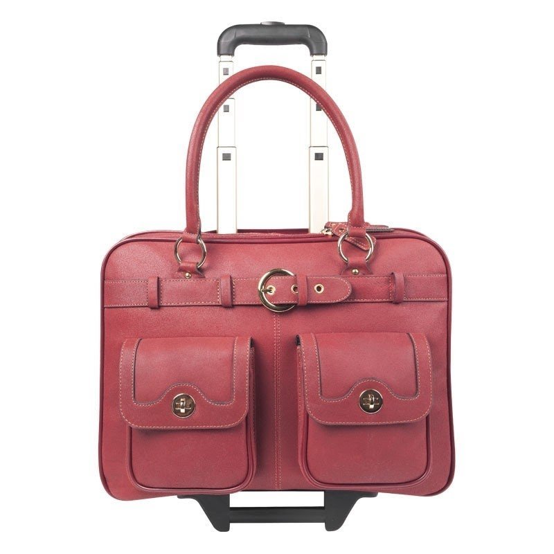 Amelia rolling laptop case red