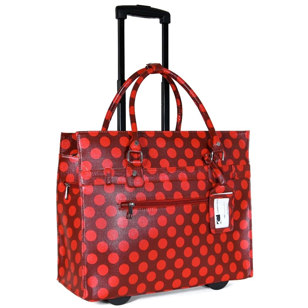 Cabrelli 15 6 polka dot rolling laptop bag
