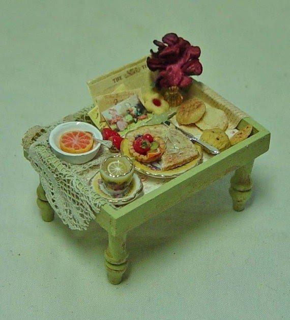 Filled Antiqued Breakfast Tray
