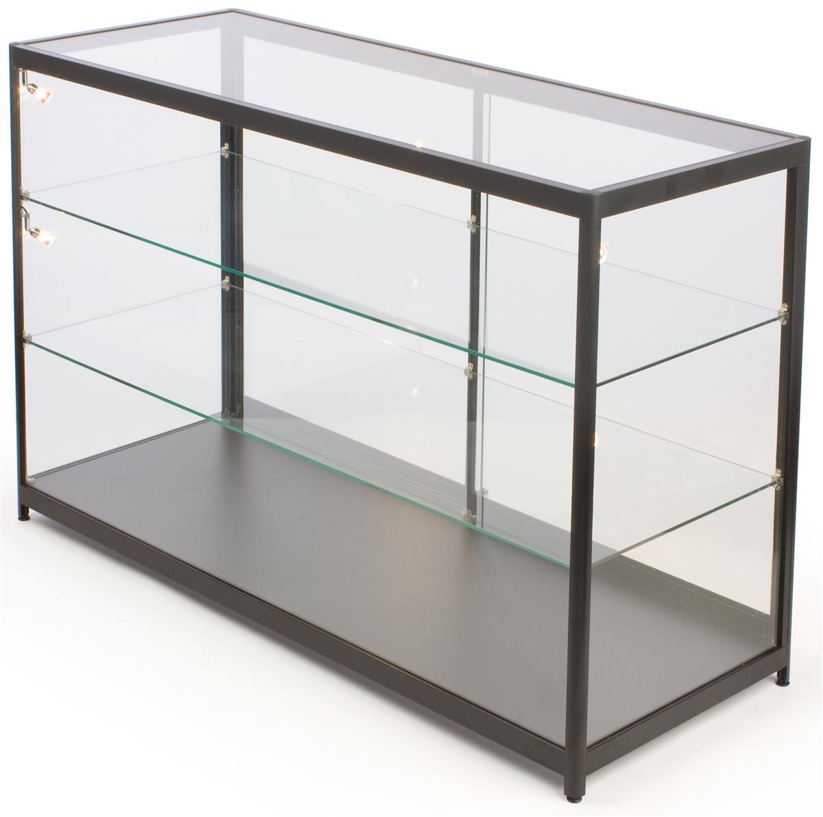 Free standing glass display case 60 x 38 x 23