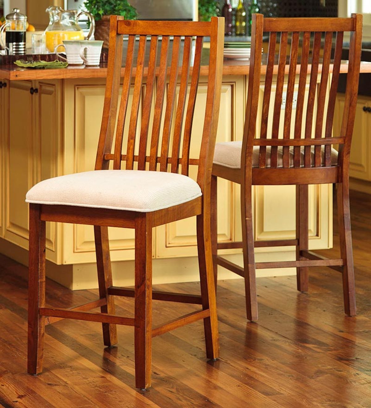 Home upholstered mission counter stools and benches