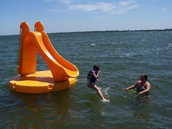 inflatables on lake