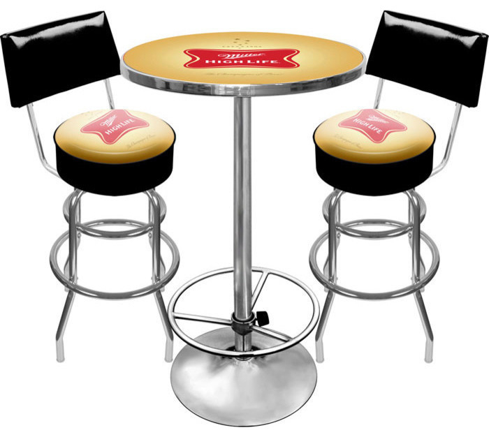 Miller high life pub combo backrest stools table