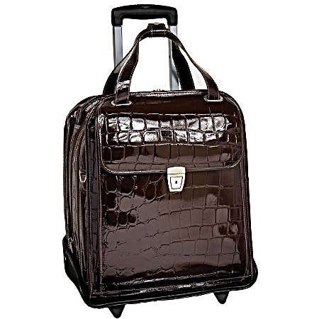 Monterosso novembre leather vertical detachable wheeled laptop case