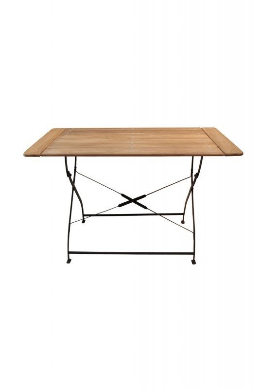 Natural teak folding rectangular table
