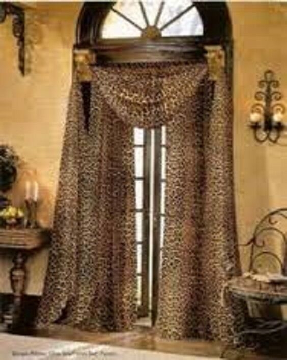 leopard print window valance